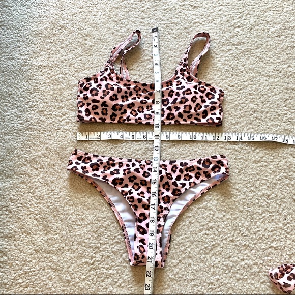 SHEIN Pink Leopard Print Bikini Sarong Set—SZ. Sm - Picture 3 of 13
